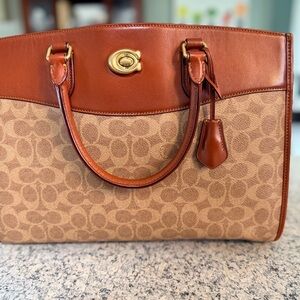 Coach Brown and Tan Leather Tote